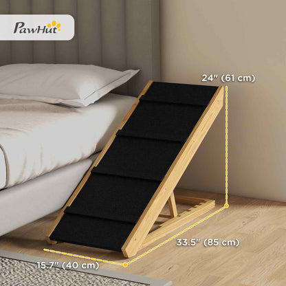 Escalera ajustable para perros de madera de pino
