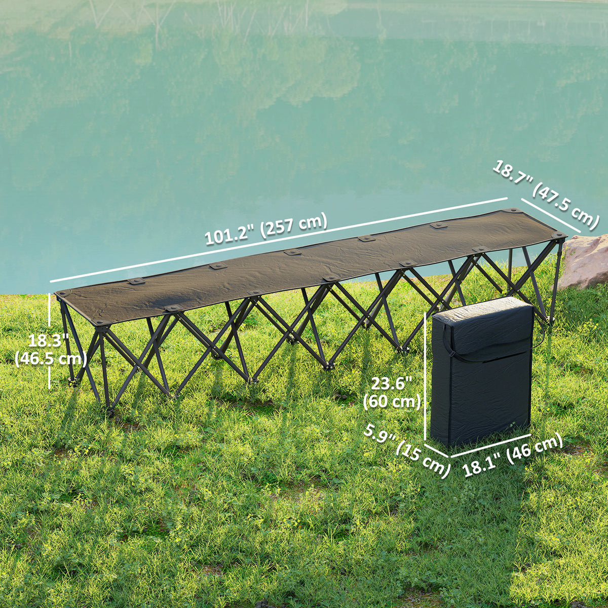 Portable Folding 6-Seat Bench for Camping and Sports