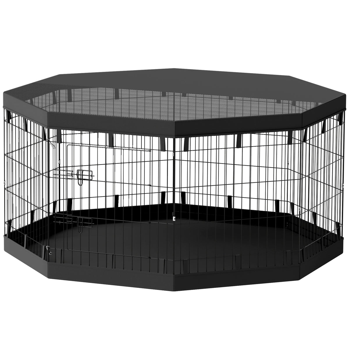 Parque plegable para perros de 8 paneles con techo
