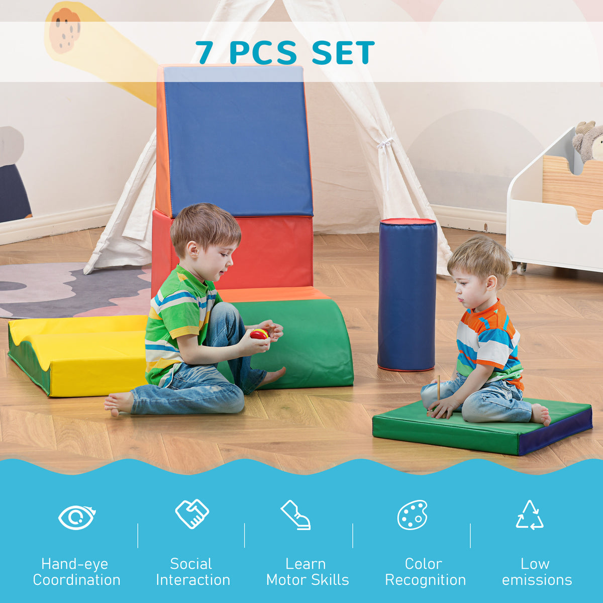 Modular Foam Climbing Play Blocks Set of 7 for Toddlers