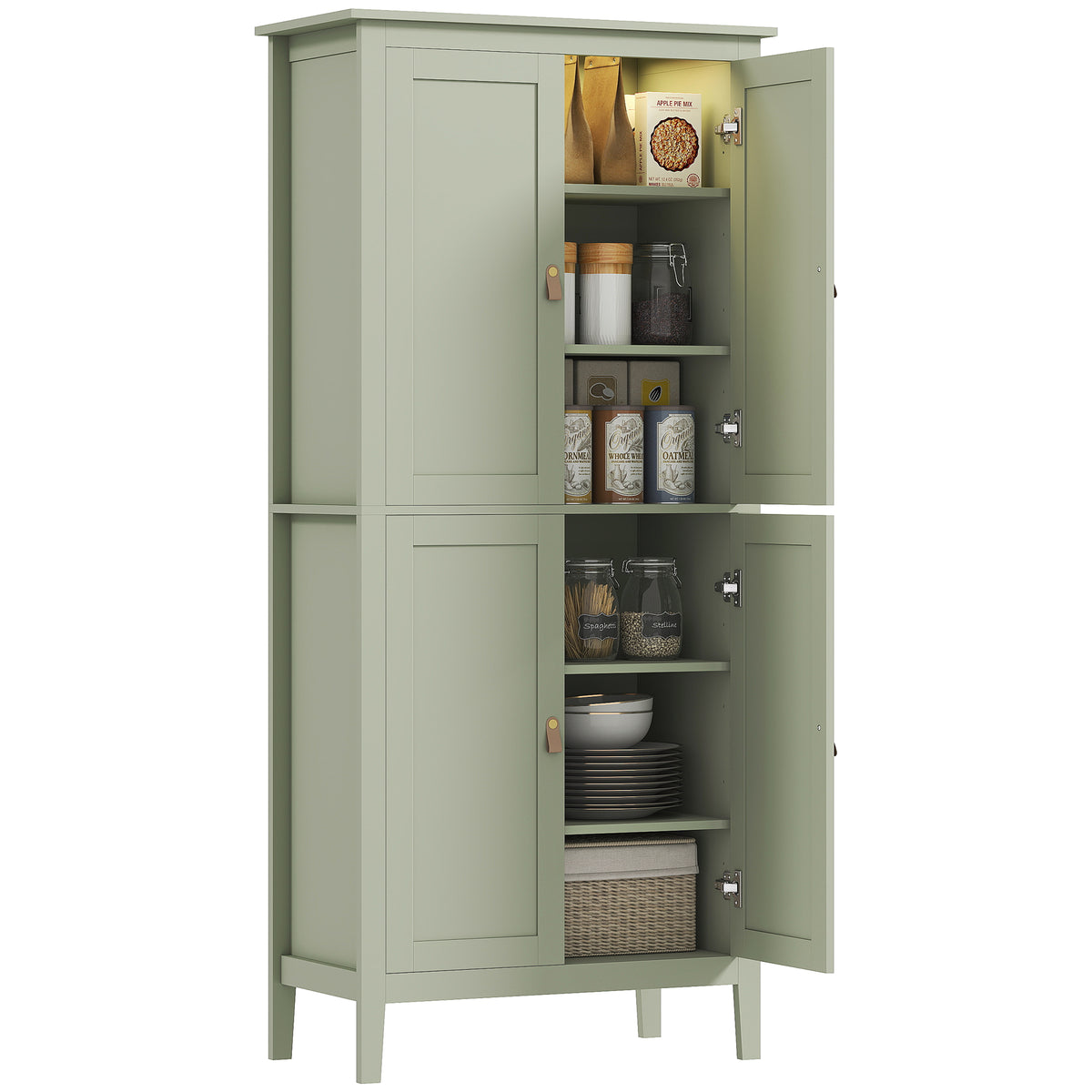 Tall kitchen pantry storage cabinet