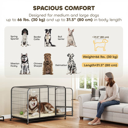 Heavy duty metal dog crate 123 x 77 x 88 cm