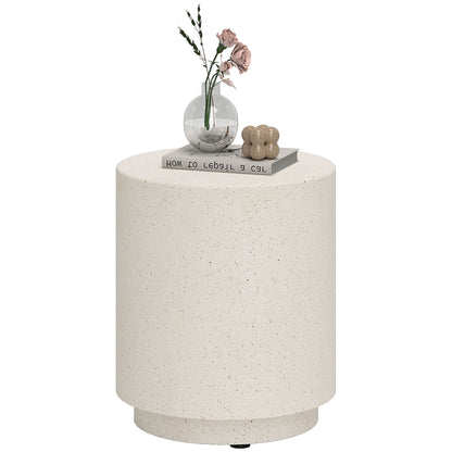 Round terrazzo finish side table