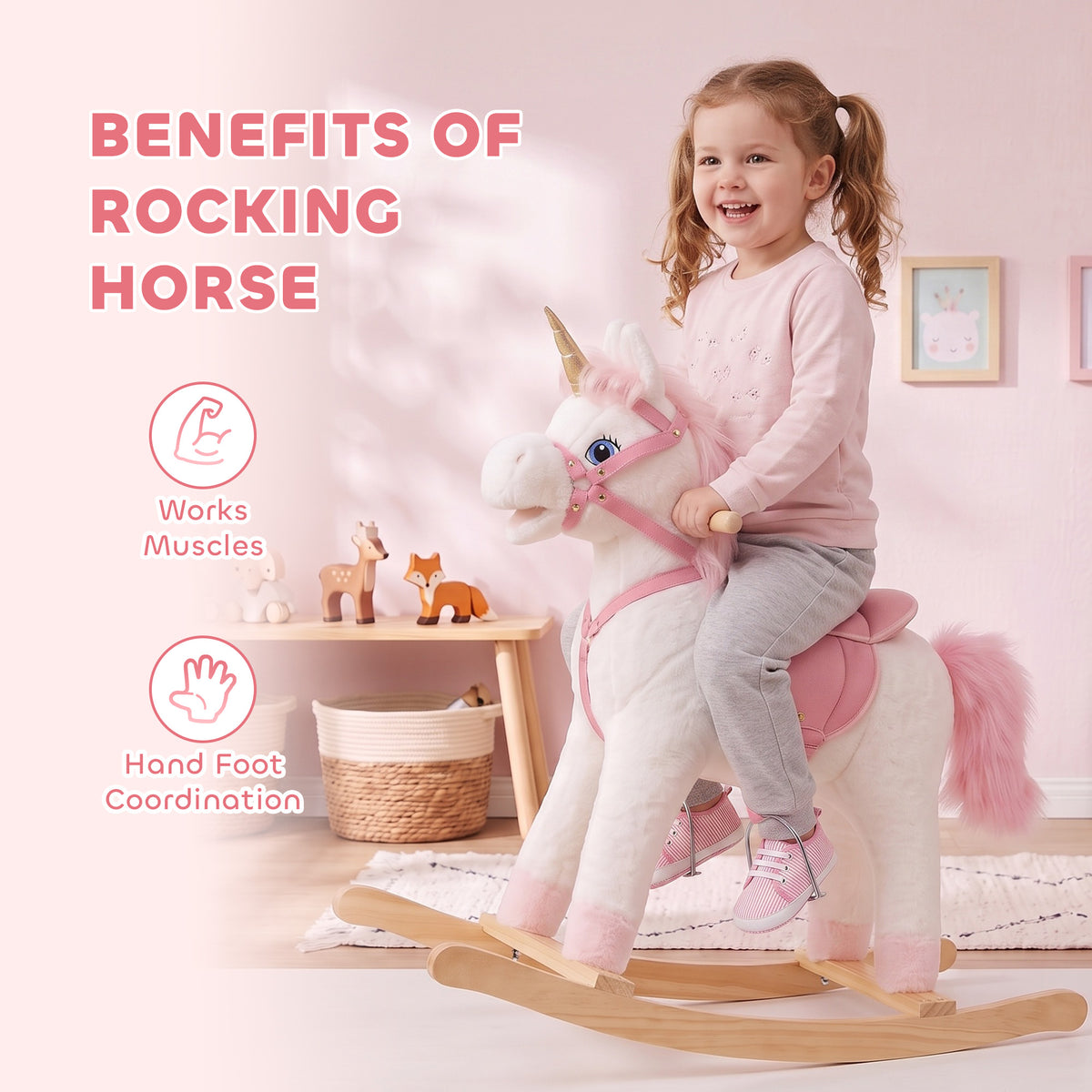 Baby unicorn rocking horse toy