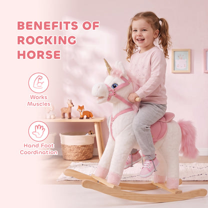 Baby unicorn rocking horse toy