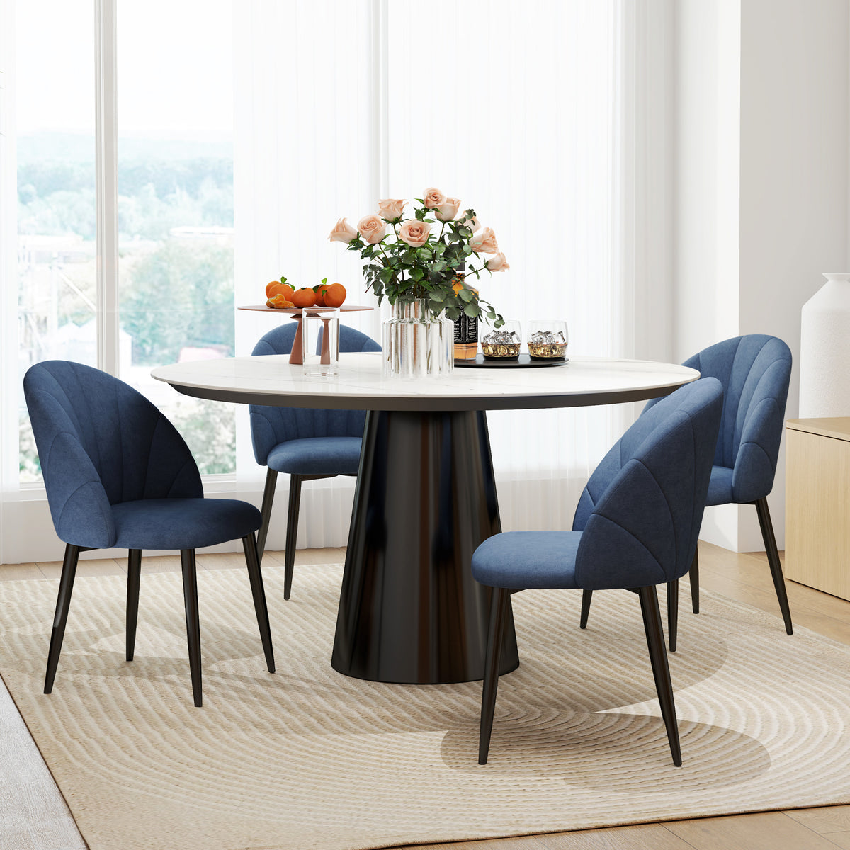 Dining chairs upholstered set of 4