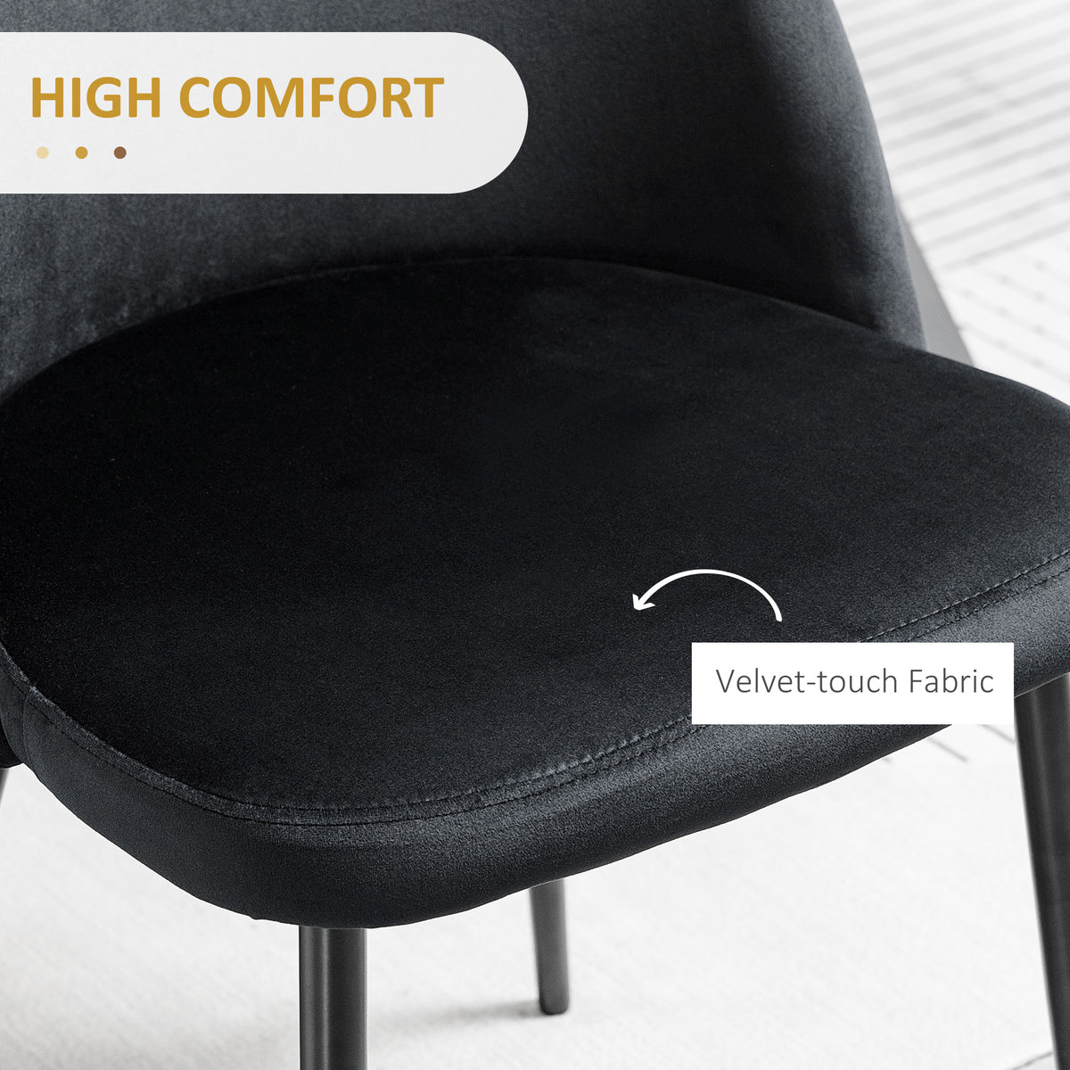 Set of 4 Velvet Dining Chairs