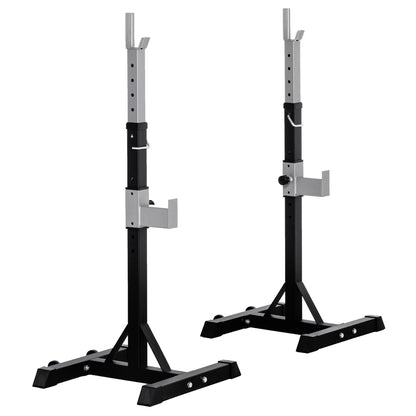 Soporte para sentadillas ajustable, robustez de acero — Lote de 2