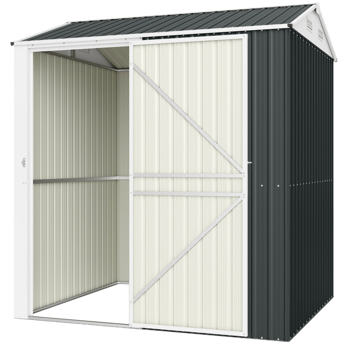Cobertizo metálico de almacenamiento de 7' x 6' alto