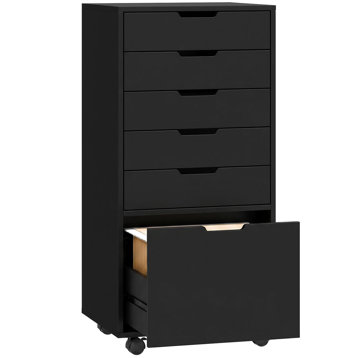 Mobile File Cabinet with Printer Stand and 5 Drawers