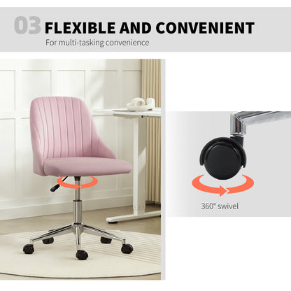 Adjustable Velvet Swivel Vanity Chair