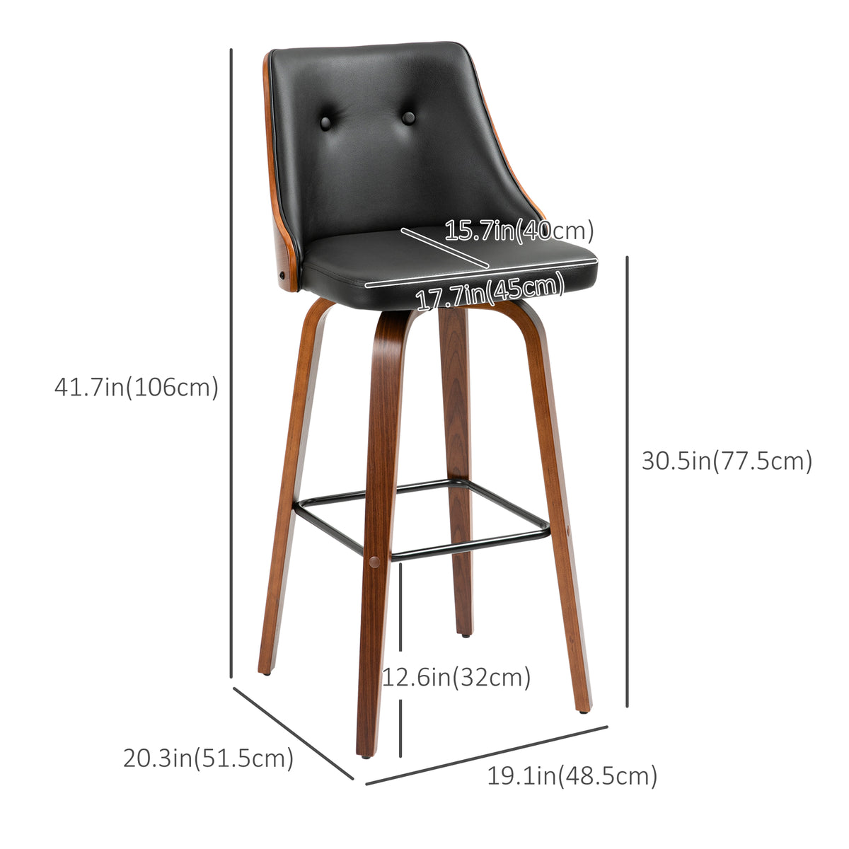 Swivel Bar Stools Tufted Counter Height Set