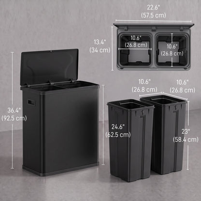 Smart Dual-Compartment Automatic Trash Can 60 L