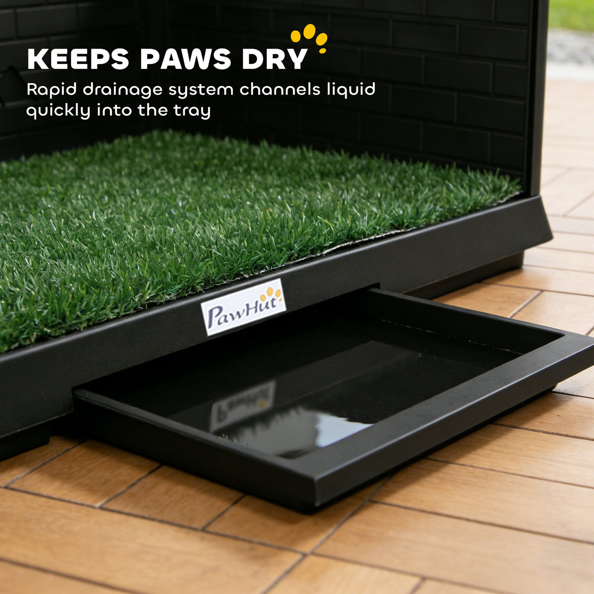 Dog grass pad with high walls