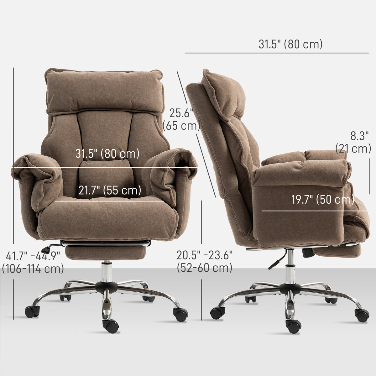 Reclining Office Chair with Footrest and Headrest