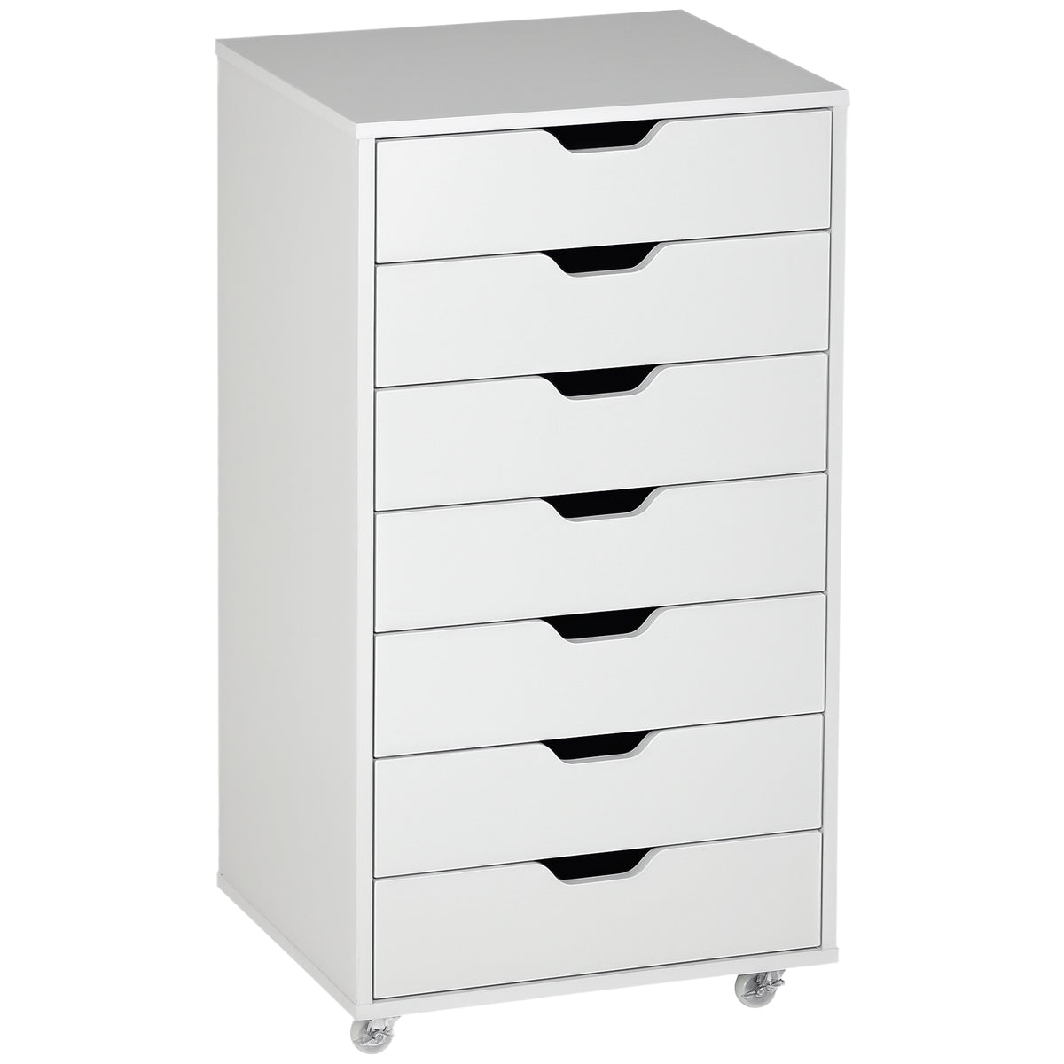 7-Drawer Vertical File Cabinet on Wheels Engineered Wood