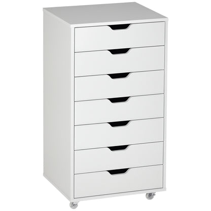 7-Drawer Vertical File Cabinet on Wheels Engineered Wood