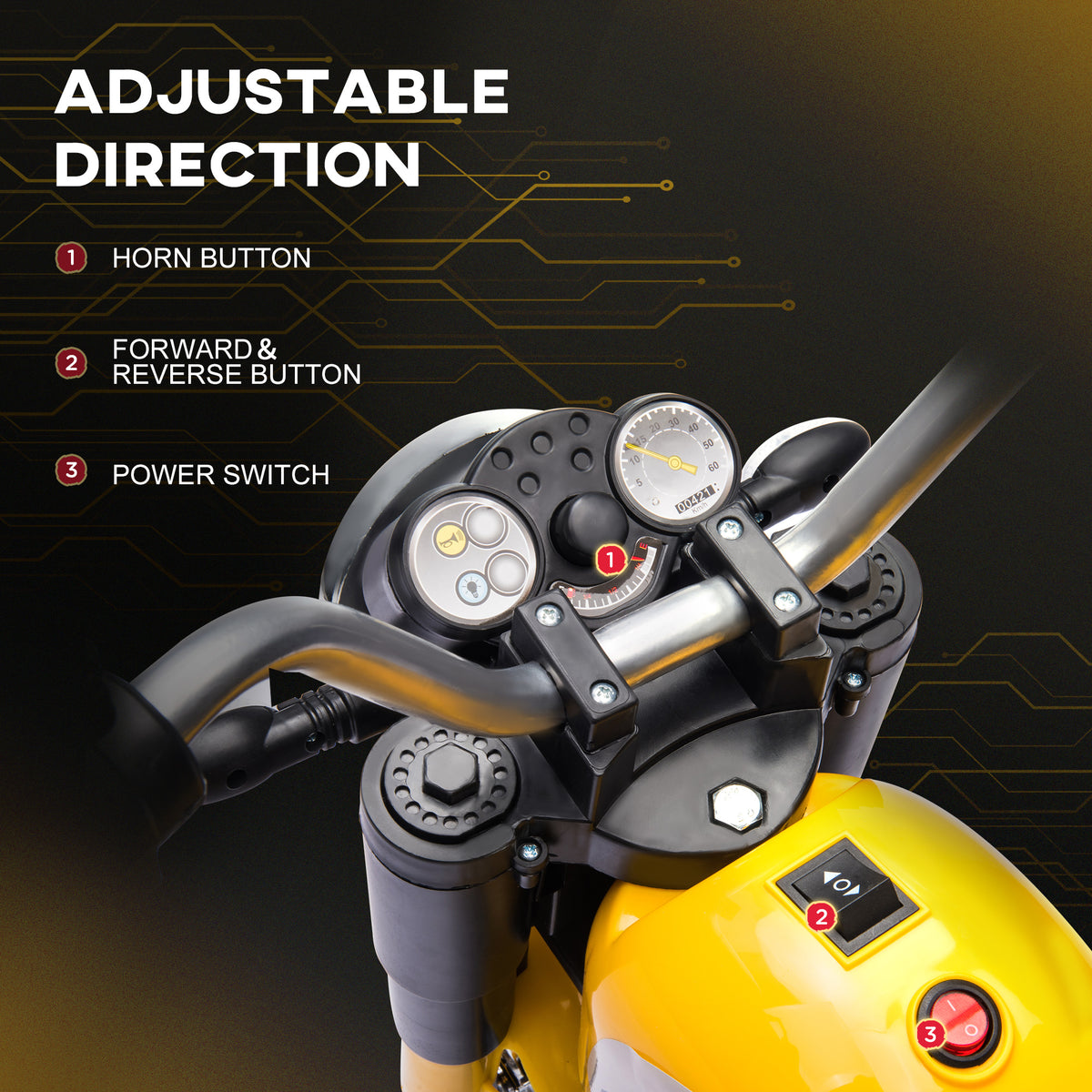Kids Electric Dirt Bike 3-Wheel Ride-On 6V
