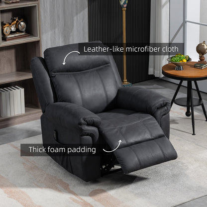 Manual Recliner Chair with Vibration Massage and Side Pockets
