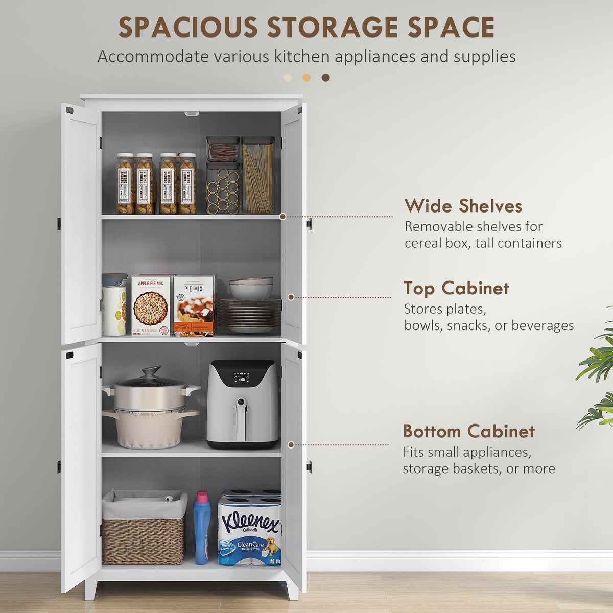 Tall Barn Door Pantry Cabinet 4 Doors