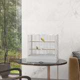 Bird Cage with Wooden Perches and Slide-Out Tray
