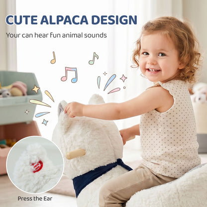Plush Alpaca Rocking Horse for Babies