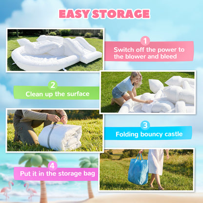 3-in-1 Inflatable Bounce House with Slide and Ball Pit