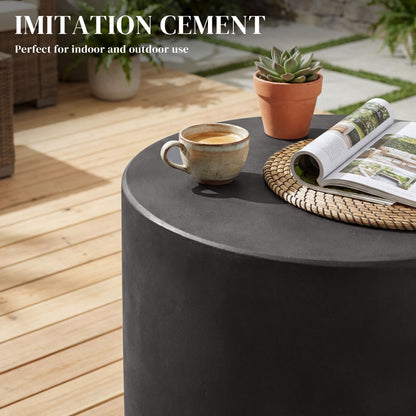 Round terrazzo finish side table