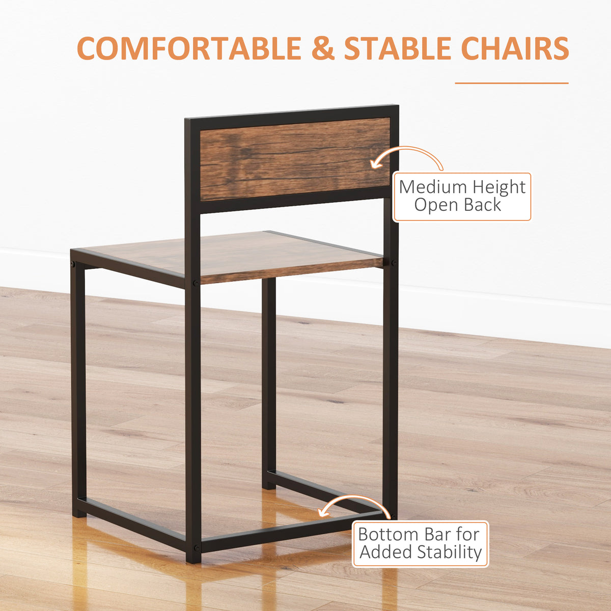 Industrial dining set for 2 persons