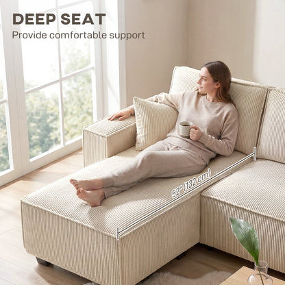 Modular U-shaped Sectional Sofa with Double Chaises