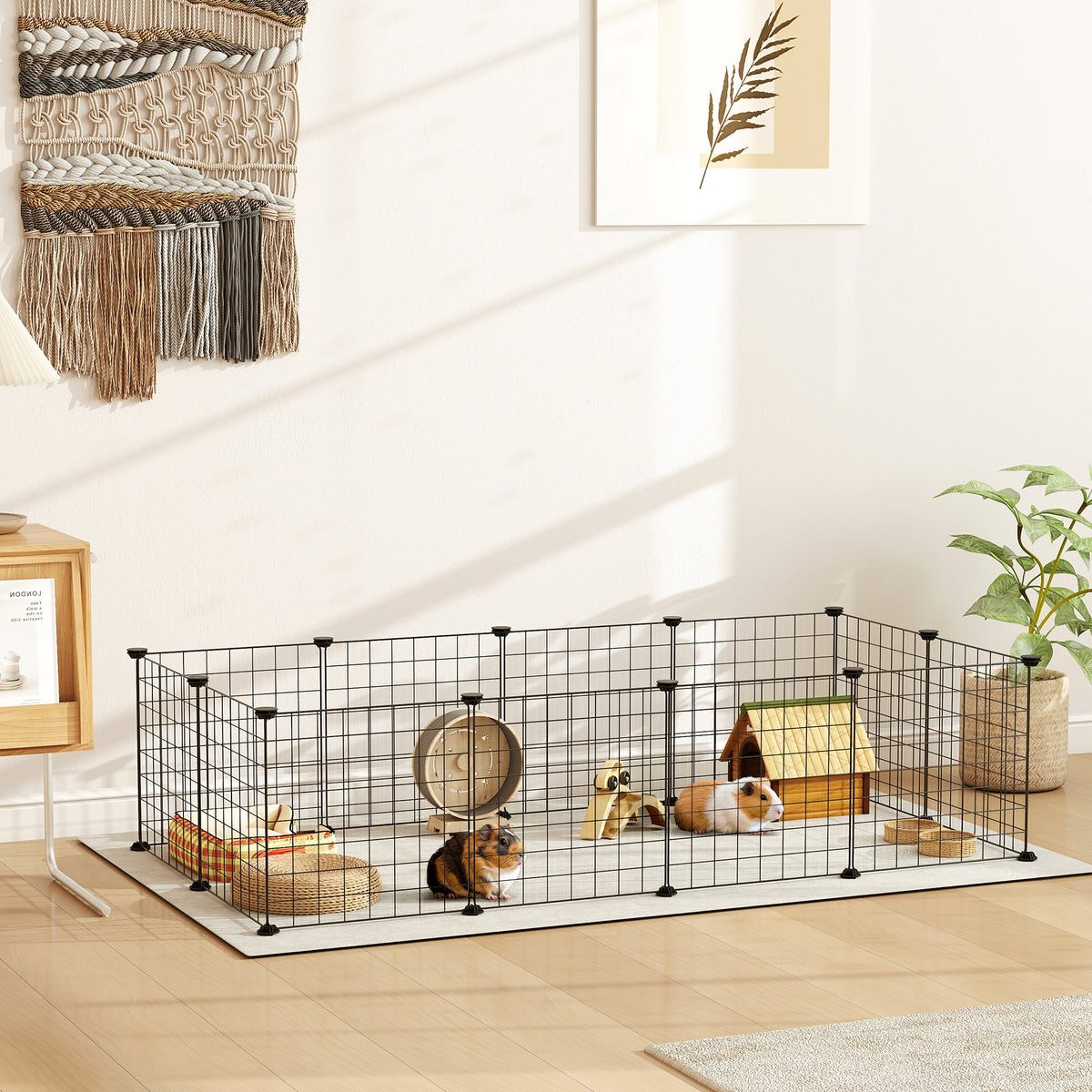 Modular Pet Playpen 12 Panels Small Animals