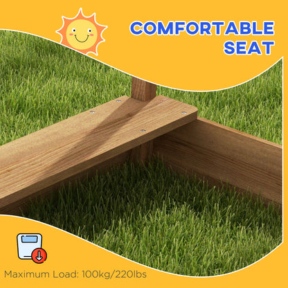 Caja de arena de madera con techo para niños