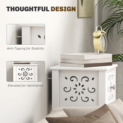 Nightstands with drawer and open shelf set of 2