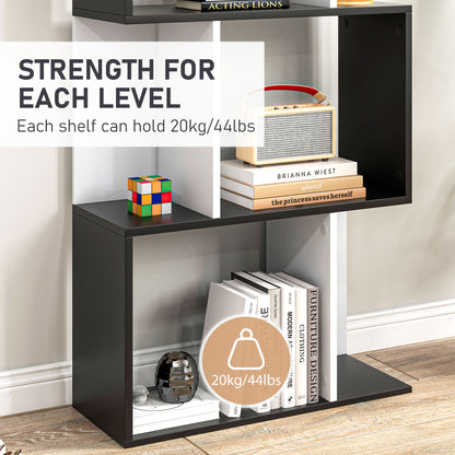Librería geométrica de 5 niveles en forma de S