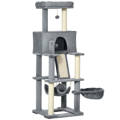 Multi-level cat tree with sisal scratching posts