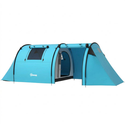 2-Room Waterproof Camping Tent for 3-4 People
