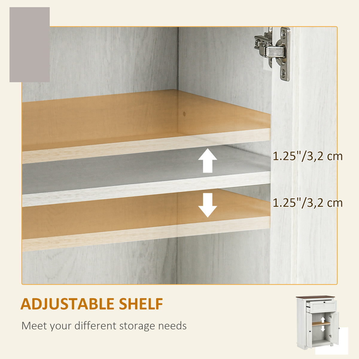 Farmhouse Kitchen Sideboard Storage Cabinet with Drawer
