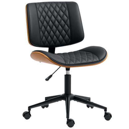 Silla de oficina sin reposabrazos de cuero sintético