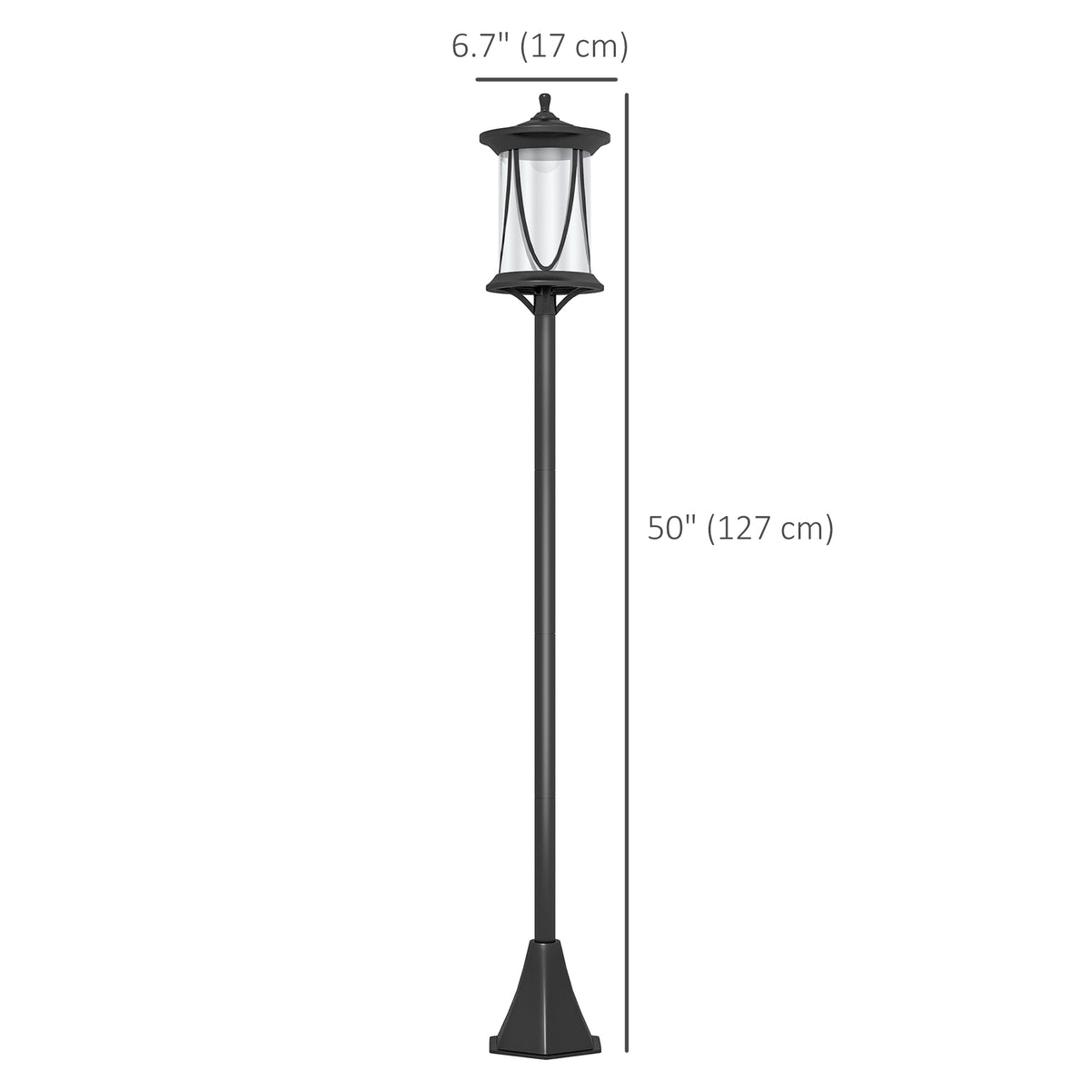 Solar Post Light Cool White LED Outdoor 50 in