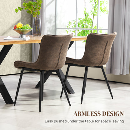 Juego de 2 sillas de comedor — marrón