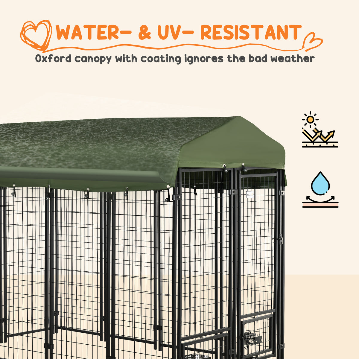 Outdoor dog kennel lockable welded steel playpen