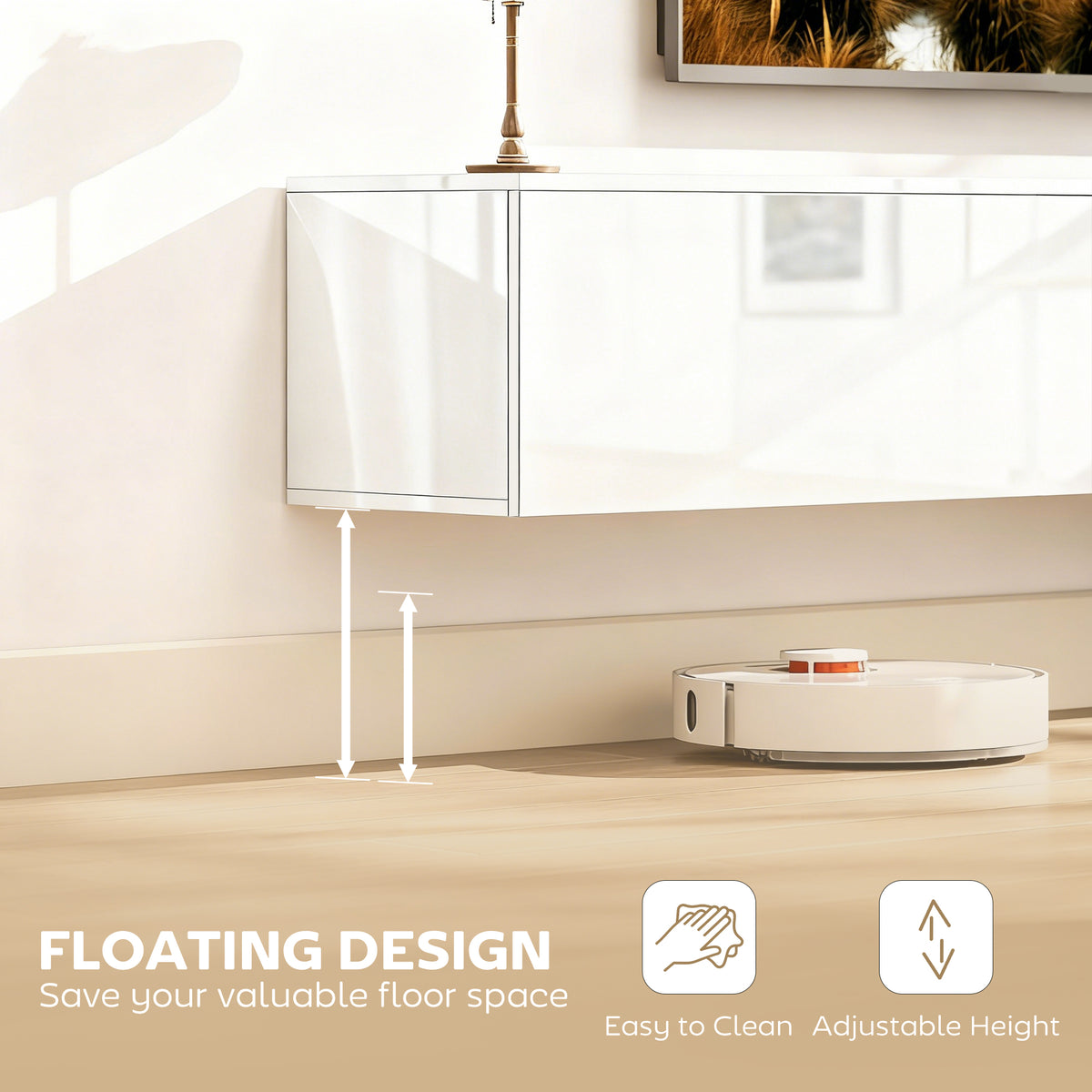 Modern floating wall TV stand