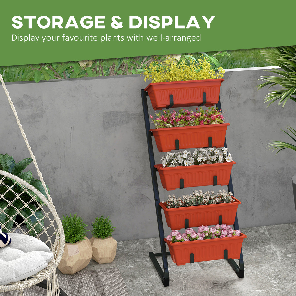 5-Tier Vertical Garden Planter with 5 Boxes