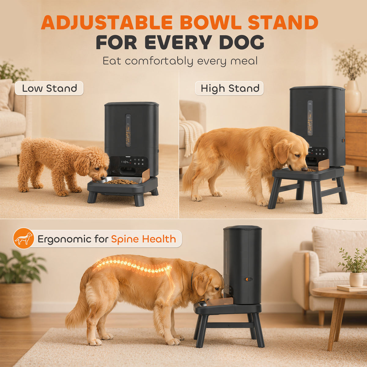 Automatic Anti-Clog Dog Feeder 15L