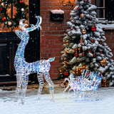 Lighted Christmas Reindeer Decoration with Sleigh