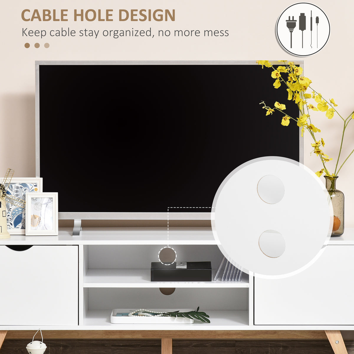 Mueble de TV moderno de madera con almacenamiento