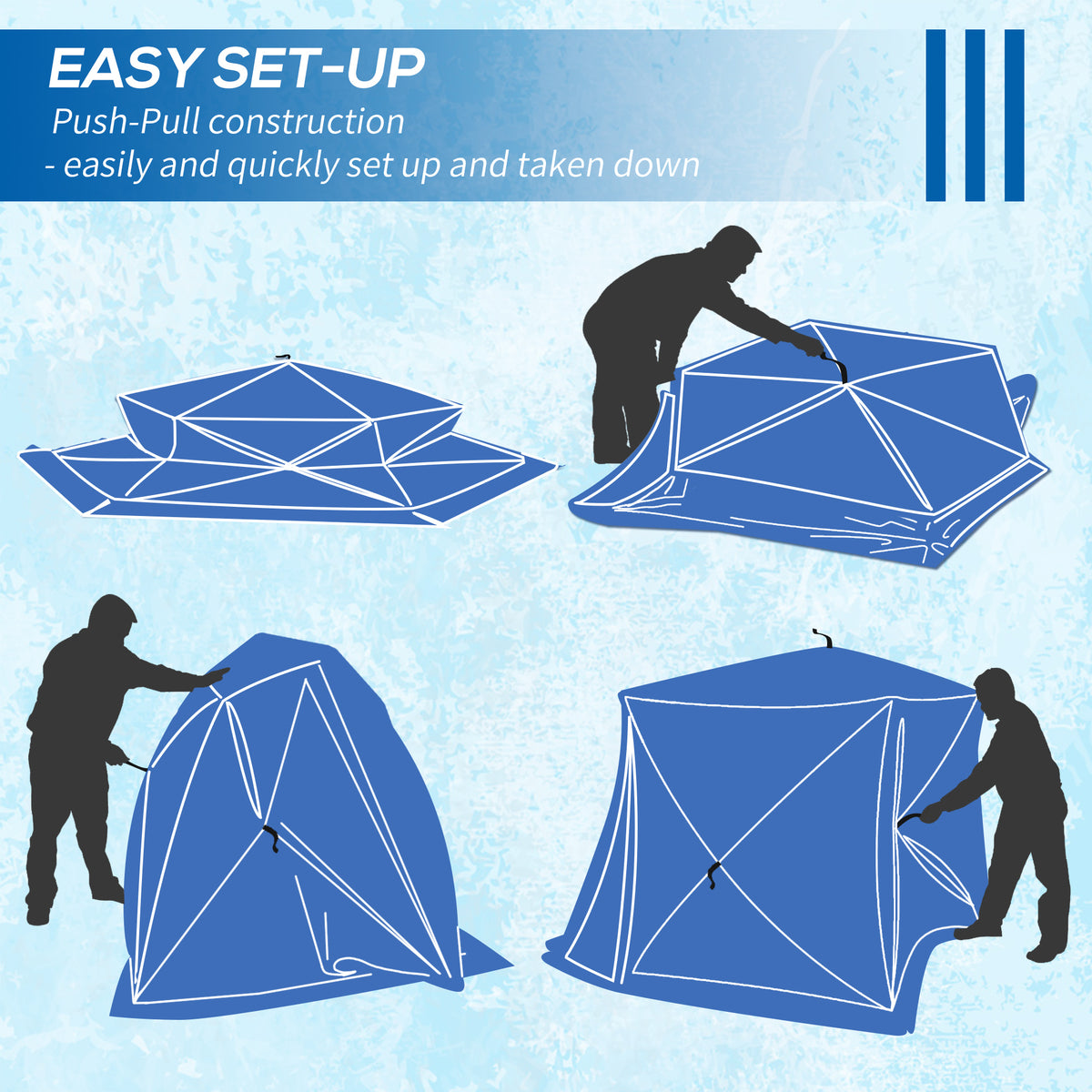 Refugio pop-up aislado para pesca sobre hielo para 4 personas