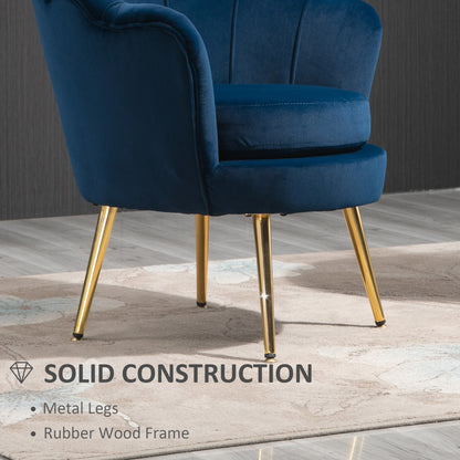 Velvet Accent Chair with Metal Legs