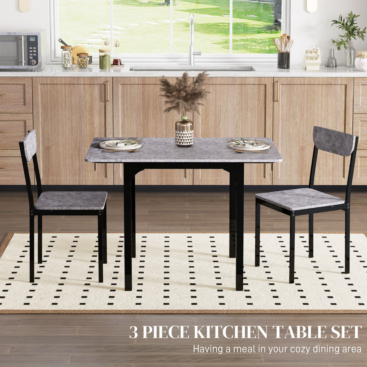 Foldable Dining Table Set for 2
