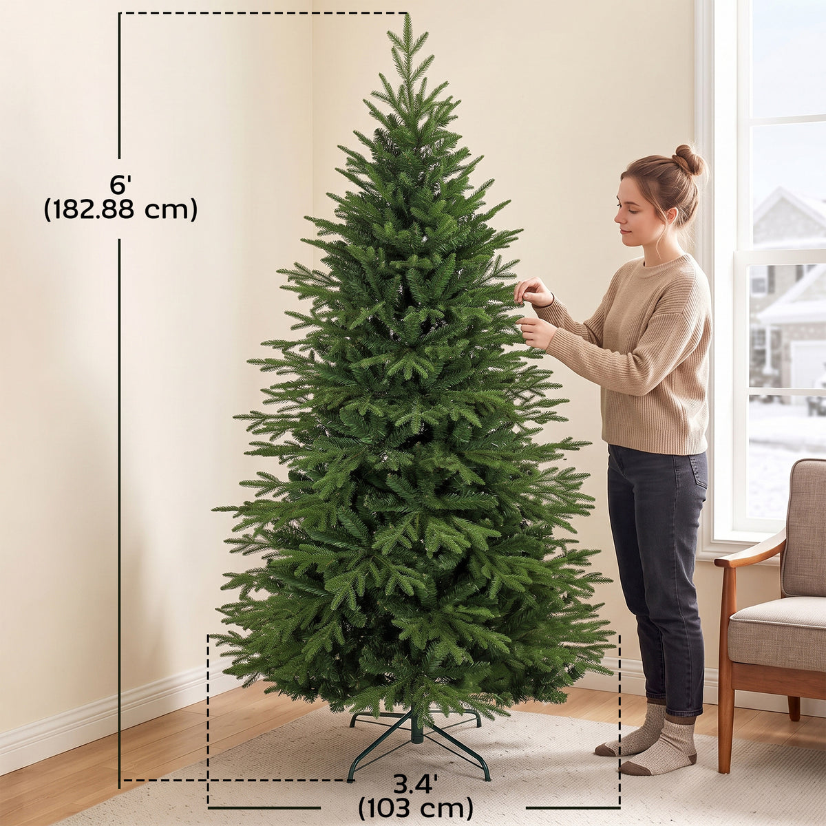 Lush artificial Christmas tree 183 cm